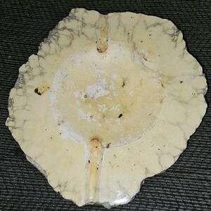 Vintage Cigarette Cigar Ashtray  Solid Stone Heavy Round Man Cave Decor Rock 8"